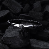 Silver Leather Bracelet PLAIN SLIM  4