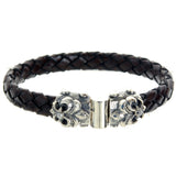 Silber-Lederarmband LILY und METEORIT Facettiertes Silber-Jointlock 10