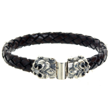 Silber-Lederarmband LILY und METEORIT Facettiertes Silber-Jointlock 10