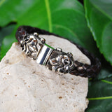 Silber-Lederarmband LILY und METEORIT Facettiertes Silber-Jointlock 10