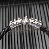 Silver-Leather Bracelet SPARKS Silver Jointlock for 6 mm