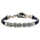 Silver Leather Bracelet LILY Clasplock with Lily Tubes 6
