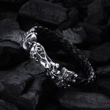 Silber-Lederarmband ADLERSCHÄDEL Silberner Verschluss S für 10mm Leder
