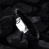 Silber-Lederarmband PLAIN Boxlock mit MORNING STAR-Seiten für 10 mm Leder