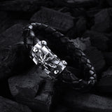 Silver-Leather Bracelet Elfin SUN Lock faceted and METEORITE for 13mm leather