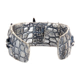 Silver Bracelet ROCKSTAR Croco Bangle 2row and 10 Horns