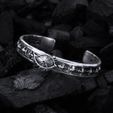 Silver Bangle THIRD EYE VIEW ON Plain Stripe with Crosses