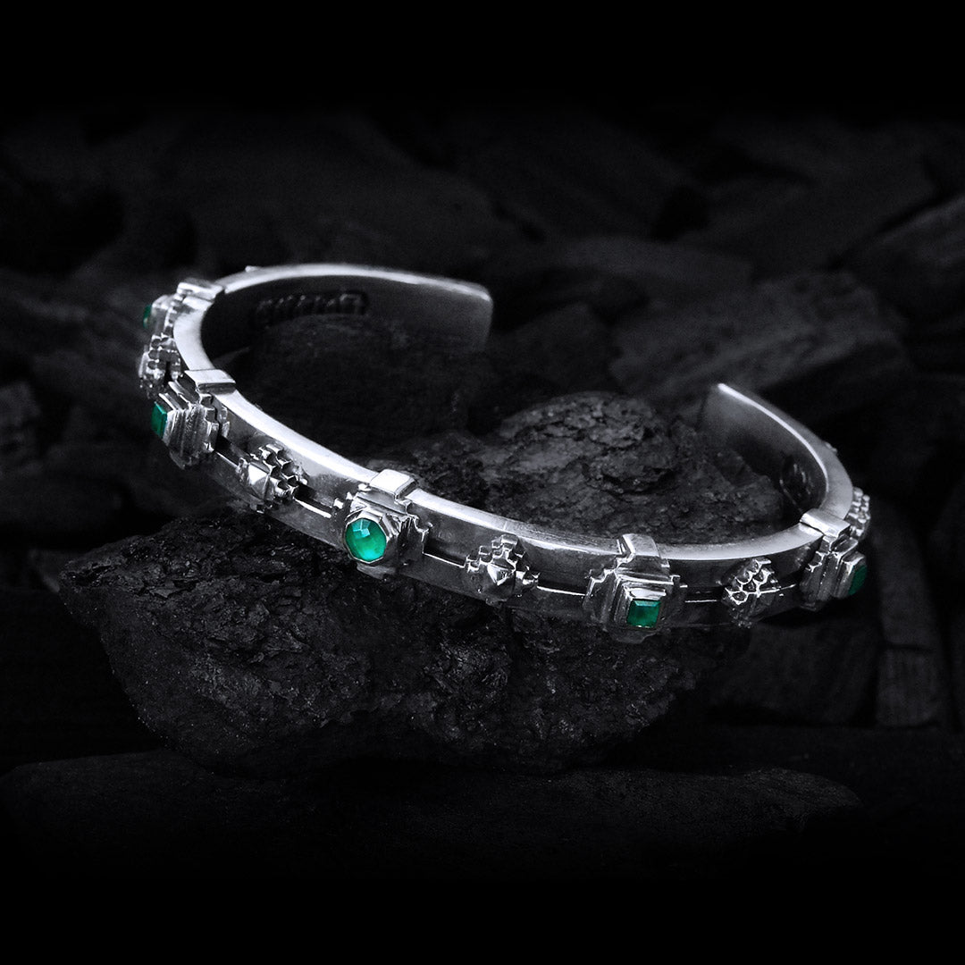 Silver Bangle The OCTAGON STEPS PYRAMIDES