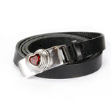 Silver Leather Bracelet Wrap ELFIN HEART with10mm Leatherband