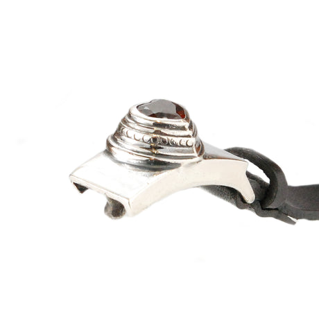 Silver Leather Bracelet Wrap ELFIN HEART with 10mm Leatherband