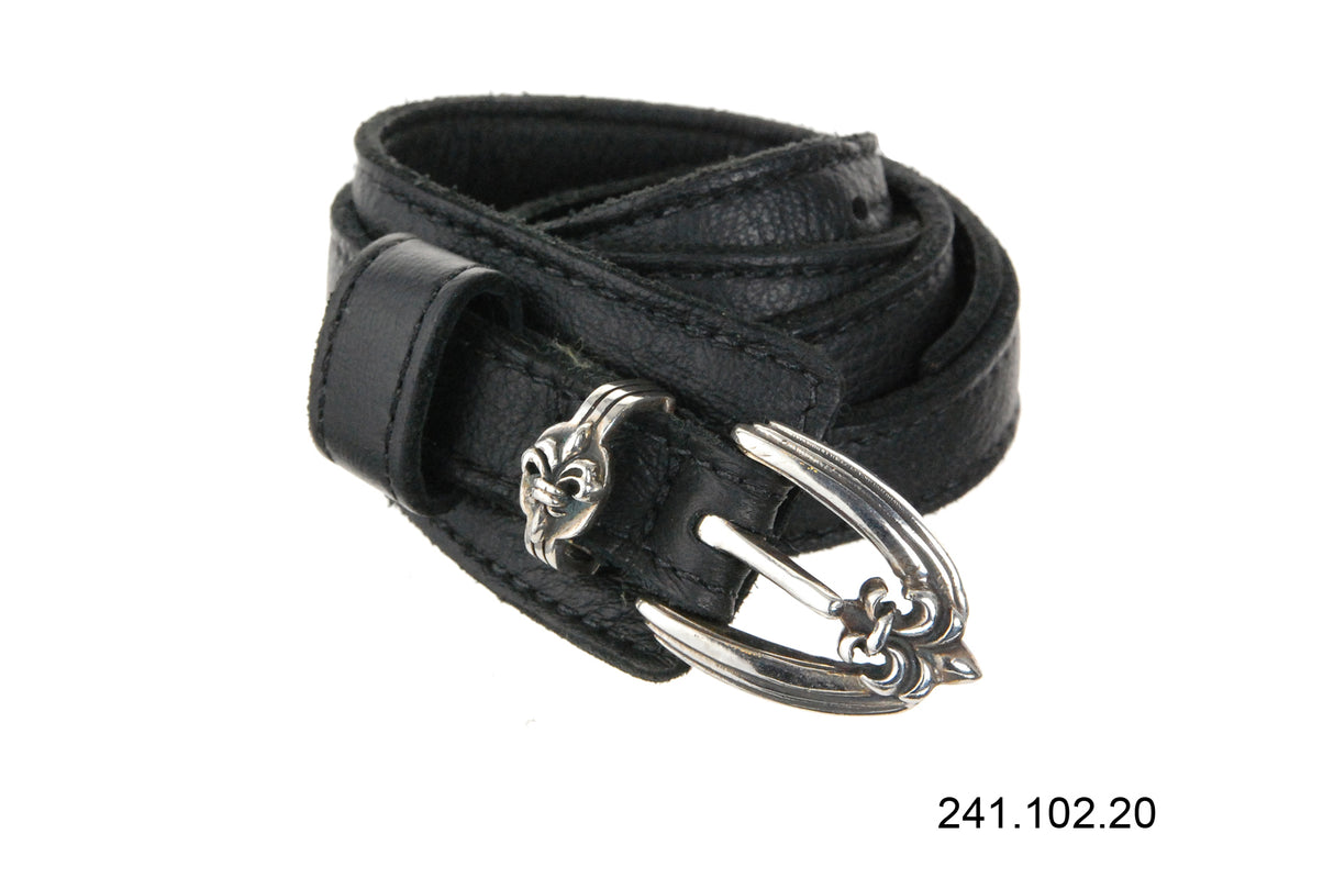 Silbernes Lederarmband mit Lily-Schnalle und dreifacher Umwicklung mit Searay