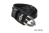 Silbernes Lederarmband mit Lily-Schnalle und dreifacher Umwicklung mit Searay
