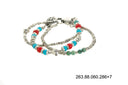 Silberarmband, Silberperlen und Röhrchen und STÄBE, KREUZE, Kugel