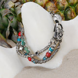 Silberarmband, Silberperlen und Röhrchen und STÄBE, KREUZE, Kugel
