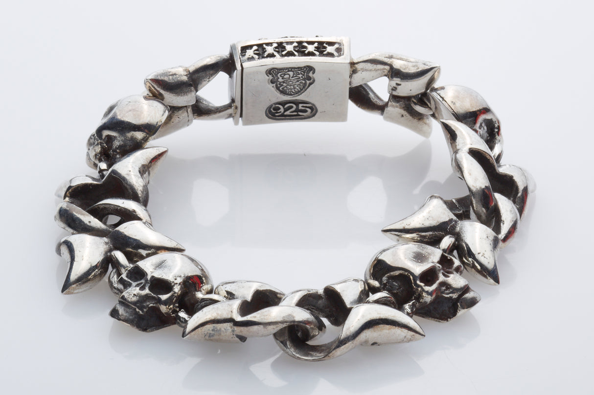 SWALLOWTAIL + SKULLS Silver Bracelet 3