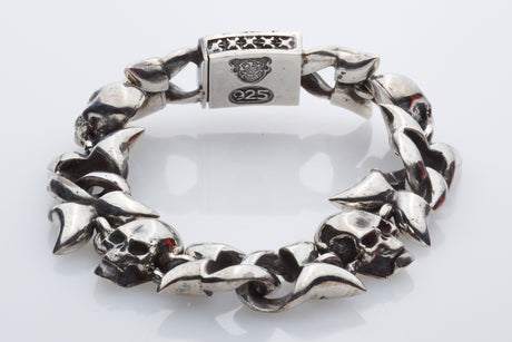 SWALLOWTAIL + SKULLS Silver Bracelet 3