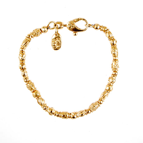 Armband Mini TUBES DECOR und Mini Balls 24 Karat vergoldet auf Silikonkautschuk