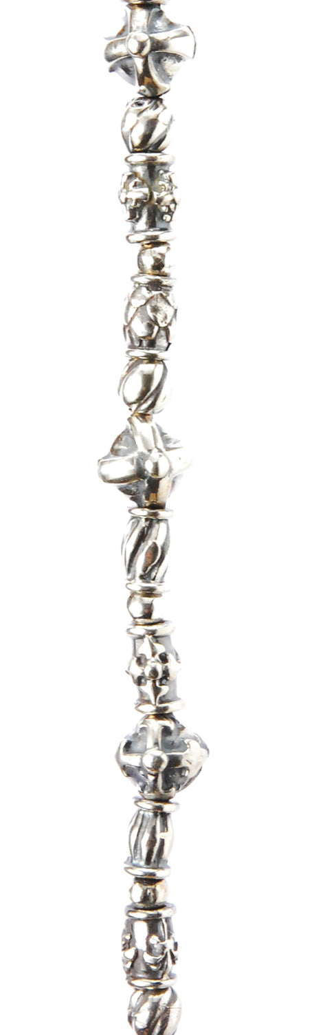 Silver Bracelet Mini TUBES DECOR and Cross Balls