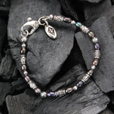Silbernes Armband aus Mini-Decor Röhren und Kreuzkugeln