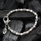 Silbernes Armband aus Mini-Decor Röhren und Kreuzkugeln