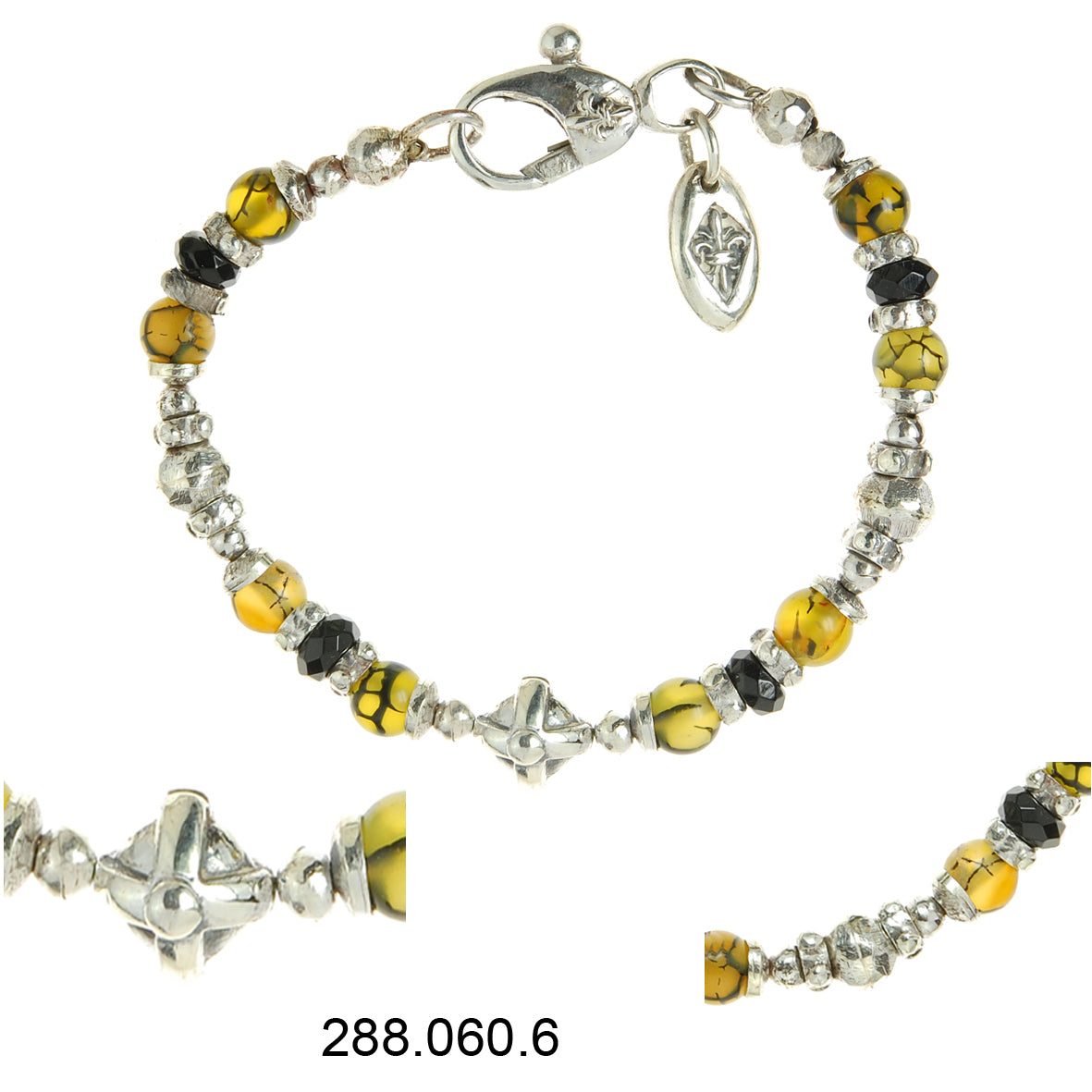 Armband Perlen Plain CROSS Kugeln