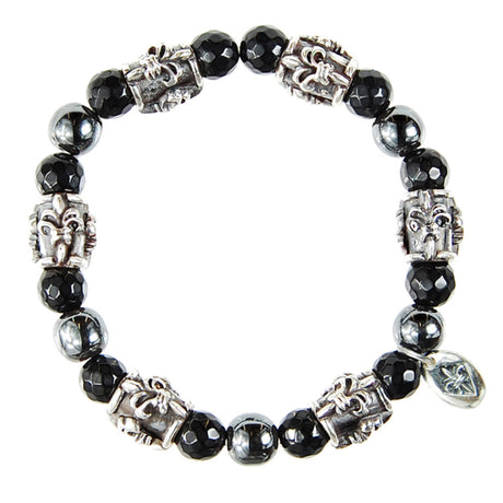 Silver Bracelet BEADS and LILY TUBES