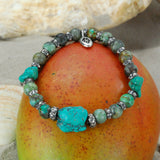 Silberarmband Steilperlen und STEIN Rocks mit Silberteilen