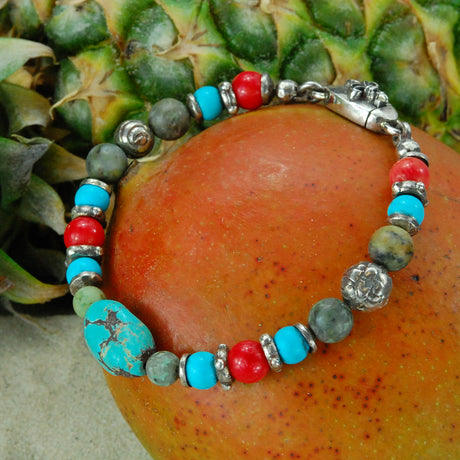 Silver Bracelet Beads and STONE ROCKS with Silver Parts