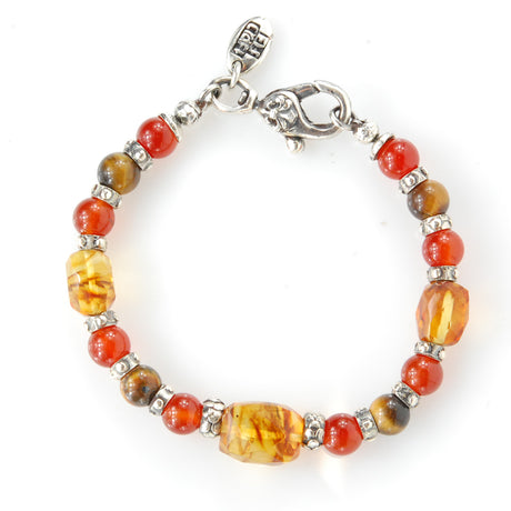 Silberarmband Steilperlen und STEIN Rocks mit Silberteilen