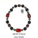 Silver Bracelet Beads and STONE ROCKS with Silver Parts on Rubber
