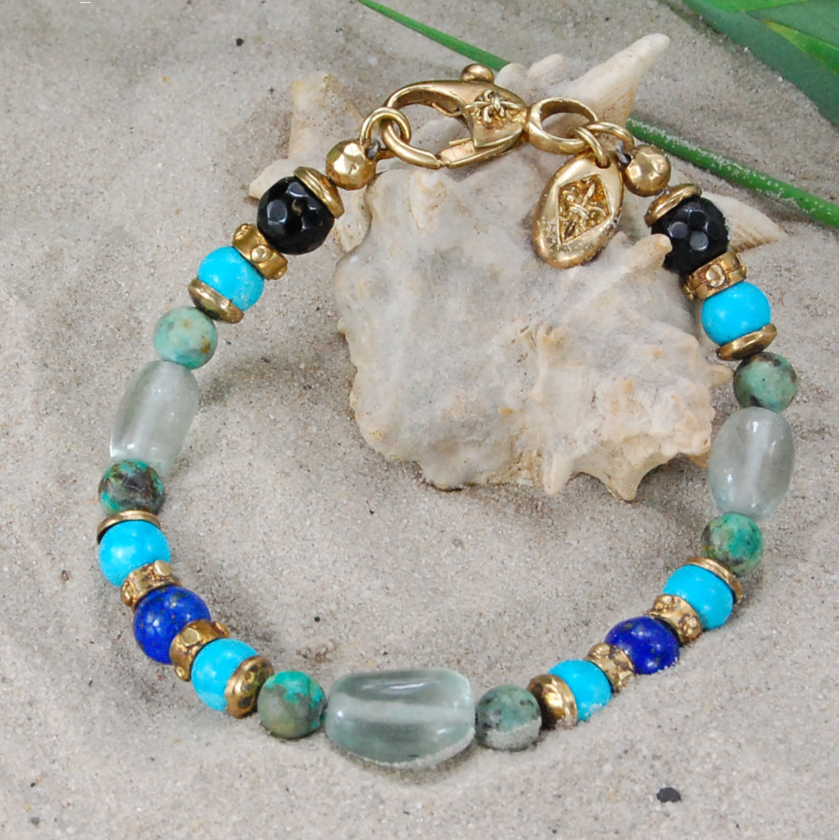 Armband aus Silber und Stein Perlen + ROCKS