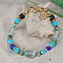 Silver and Beads Bracelet ROCKS and GOLD