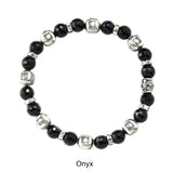 Square Silver Steps Cubes Bracelet with Beads or Pearls