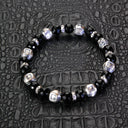 Square Silver Steps Cubes Bracelet with Beads or Pearls