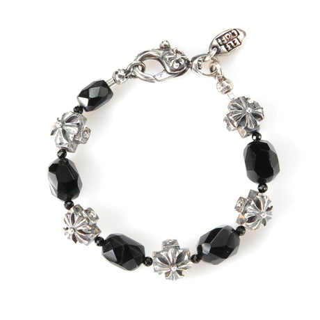 Silver Bracelet Beads MALTESER CROSSES and STONE ROCKS ROW