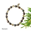 Silver Bracelet with 8 mm Greek Crosses plus Pearls 08 on Rubber