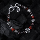 Silver Bracelet with Greek MALTESER Crosses plus Beads 08