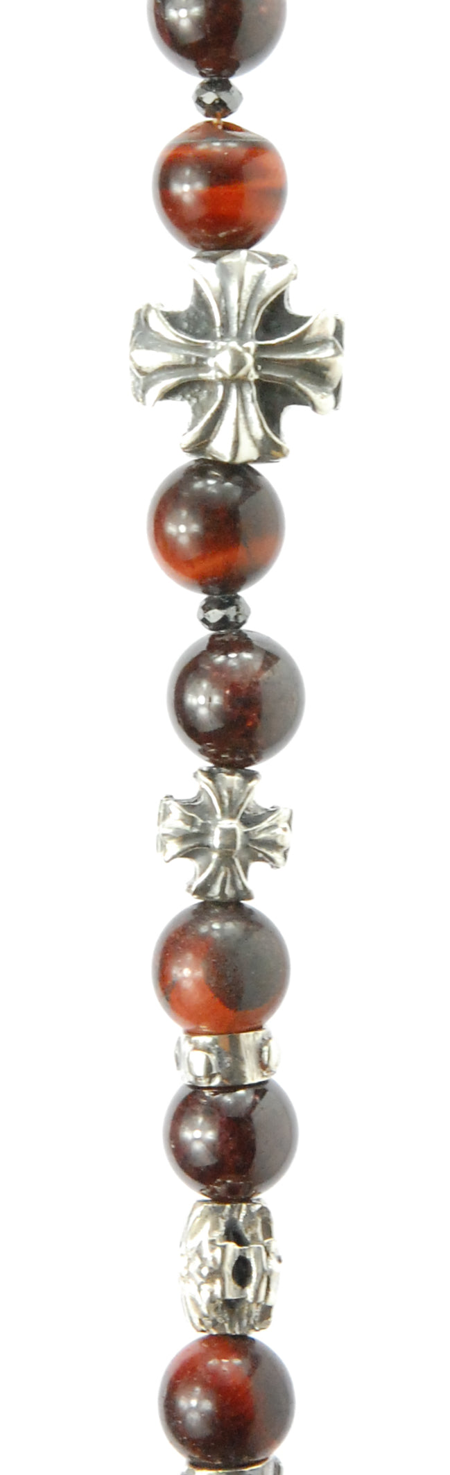 Silver Bracelet with Greek MALTESER Crosses plus Beads 08