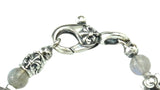 Pupil Crosses row silver + beads bracelet