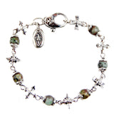 Silberarmband mit Lanzen- und Klingenkreuzen sowie 10 Perlen