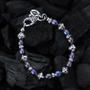 Silver Bracelet with 8 mm Cross Balls plus Pearls
