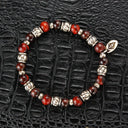 Silver Bracelet BEADS and SPIRAL BARRELS Slim Version S