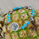 Silver Bracelet Beads DRAGON COIN and Teeth