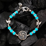 Silver Bracelet Beads DRAGON COIN and Teeth