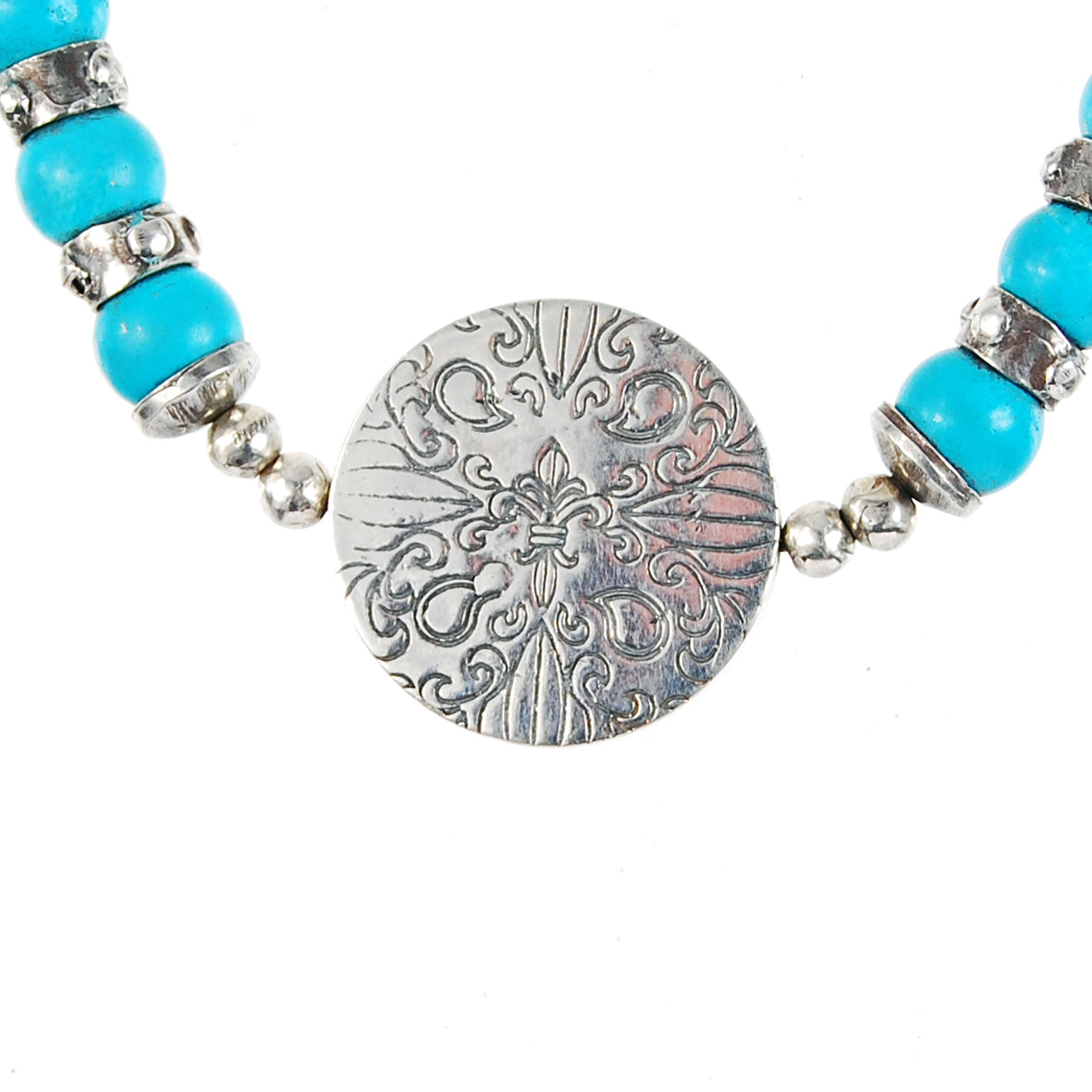 Silver Bracelet Beads DRAGON COIN and Teeth