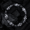 Silver Bracelet BEADS and SPIRAL BARRELS