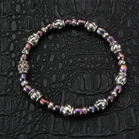 Silver Bracelet BEADS and SPIRAL BARRELS Slim Version S