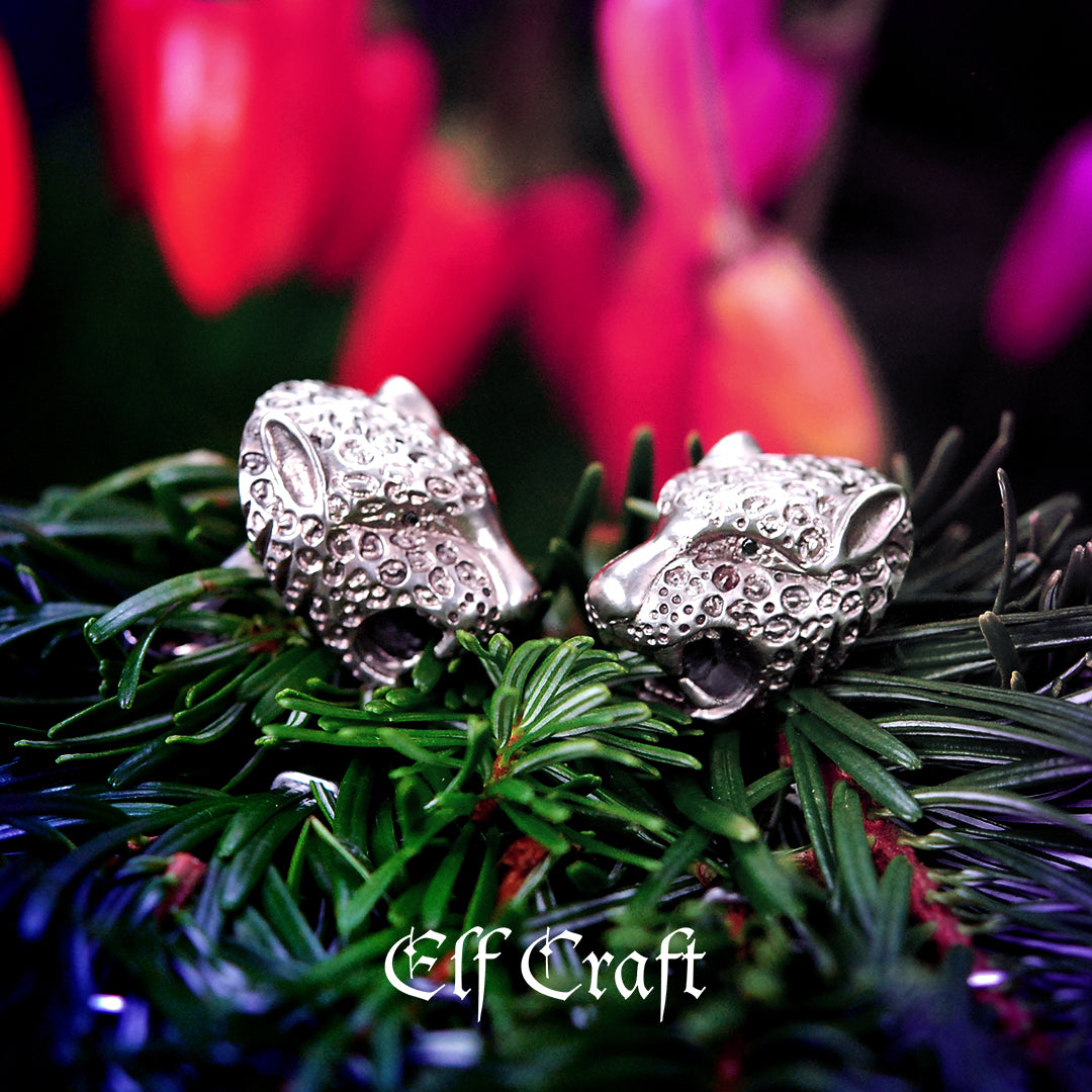 Silver Cufflinks LEOPARD HEAD M