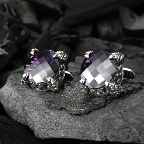 Silver Cufflinks DRAGON STONE with Dragon Scales