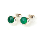 Silver Cufflinks BULLET with Faceted Stone as Bones